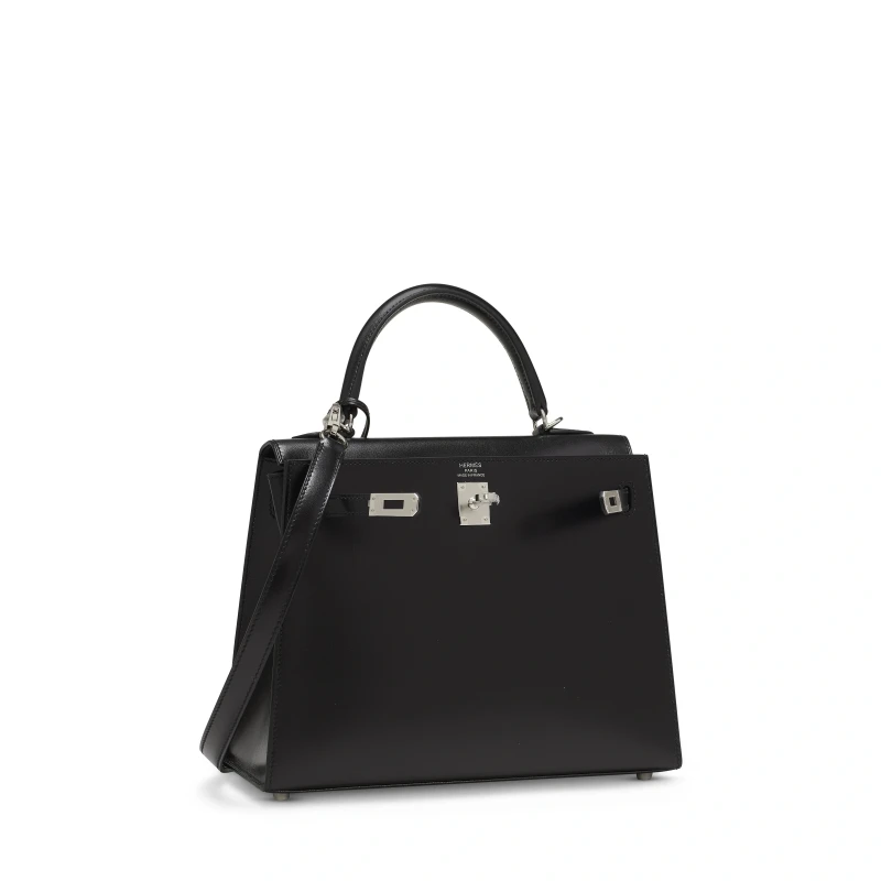 Hermès KELLY SELLIER 25 BOX CALF NOIR PHW K25BN 3
