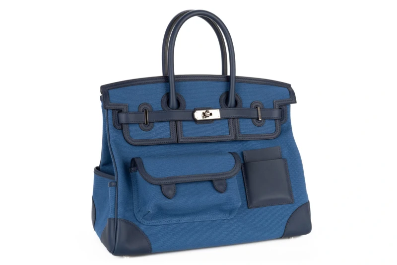Hermès BIRKIN 35 CARGO VEAU SWIFT/CANVAS  BLEU NAVY/BLEU EGEE PHW B35CARGO 2