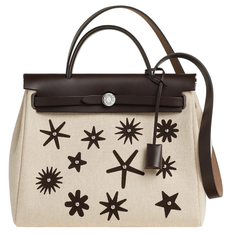 Herbag Zip 31 hobnailed bag ébène / écru / beige