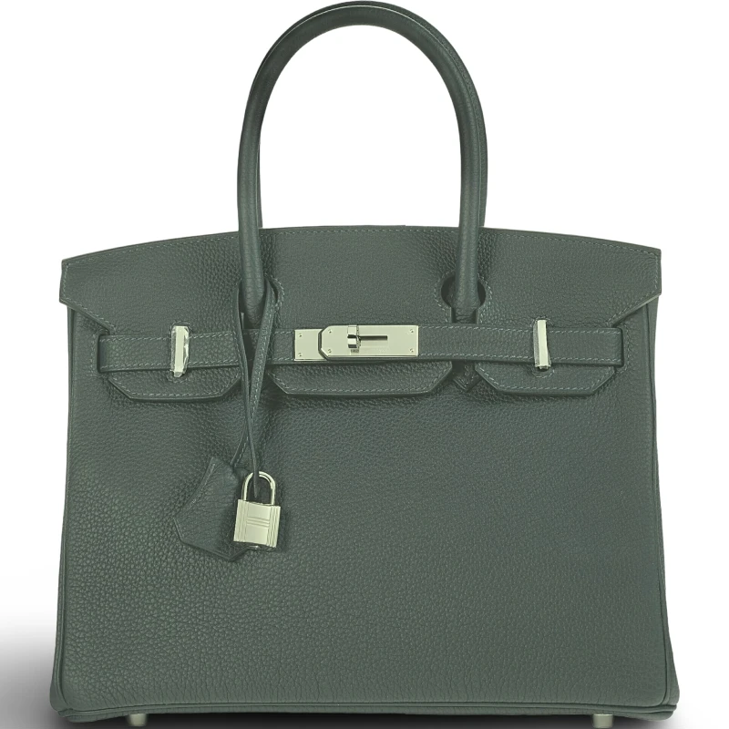 BIRKIN 30 VEAU TOGO VERT FONCE PHW