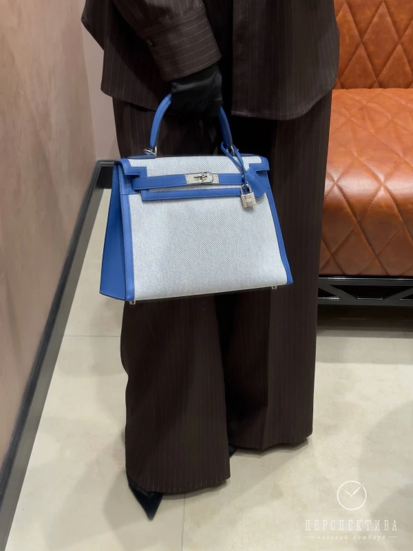 Hermès KELLY 28 VEAU SWIFT/TOILE PHW K28TSB 3