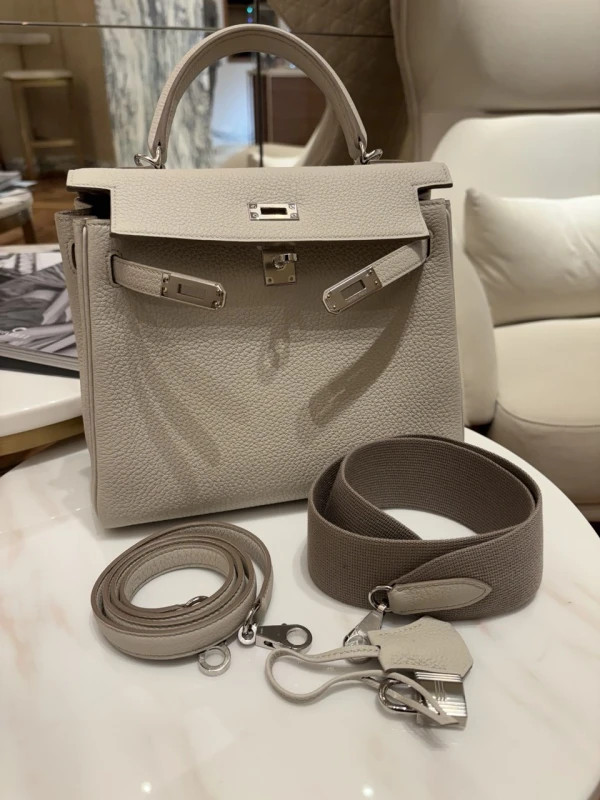 Hermès Kelly Retourne 25 Beton Gris PHW K25BGT 6