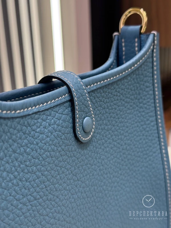 Hermès Evelyne 16 Taurillon Clémence Bleu Jean GHW E16TCBJ 6