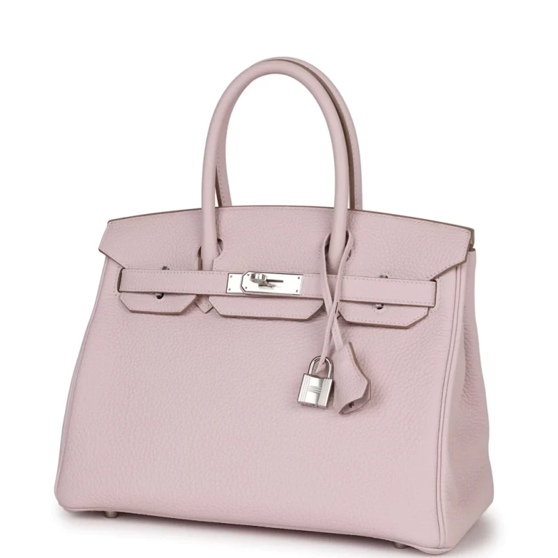 Hermès BIRKIN 30 TAURILLON CLEMENCE MAUVE PALE PHW B30CMP 7