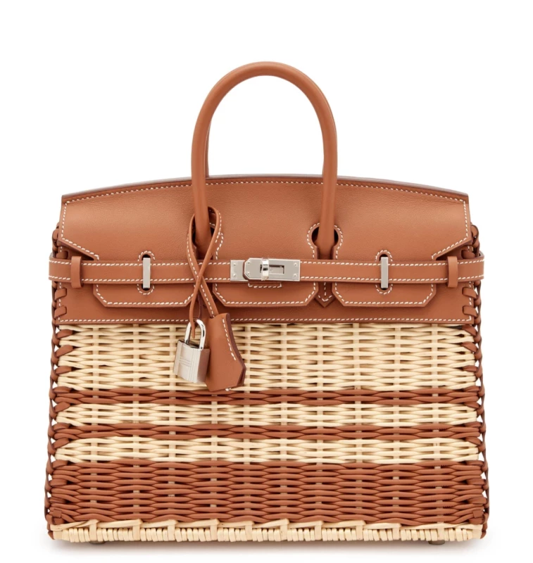 Hermès BIRKIN 25 PICNIC VEAU SWIFT / OSIER GOLD PHW B25PICNIC2 6