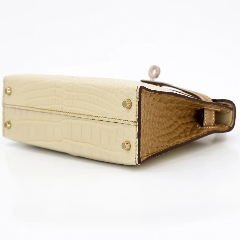 Hermès KELLY 20 HSS MATE ALLIGATOR VANILLE/KRAFT PBHW K20AKV 4