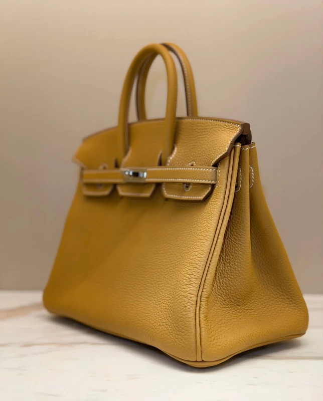 Hermès BIRKIN 25 VEAU TOGO SABLE NATURAL PHW B25TS 4