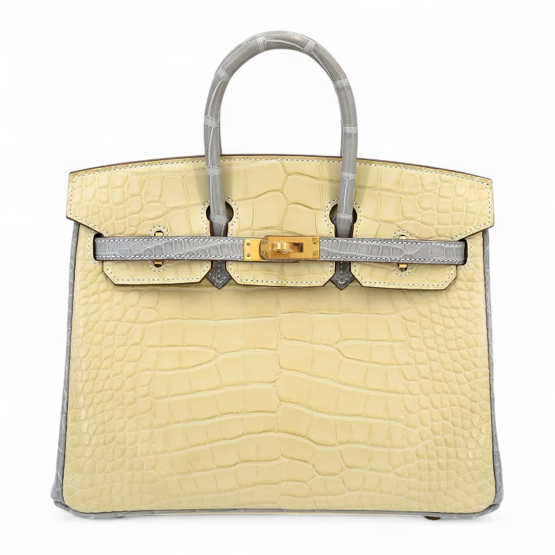 Birkin 25 HSS Vanille Gris Perle Matte Alligator BGHW