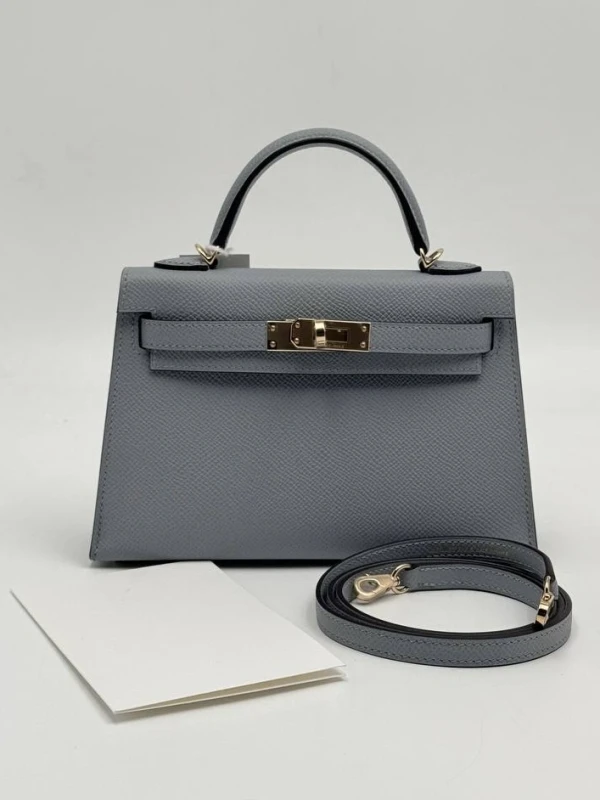 Hermès KELLY MINI 20 VEAU EPSOM GRIS PANTIN PBHW K20EGP 6