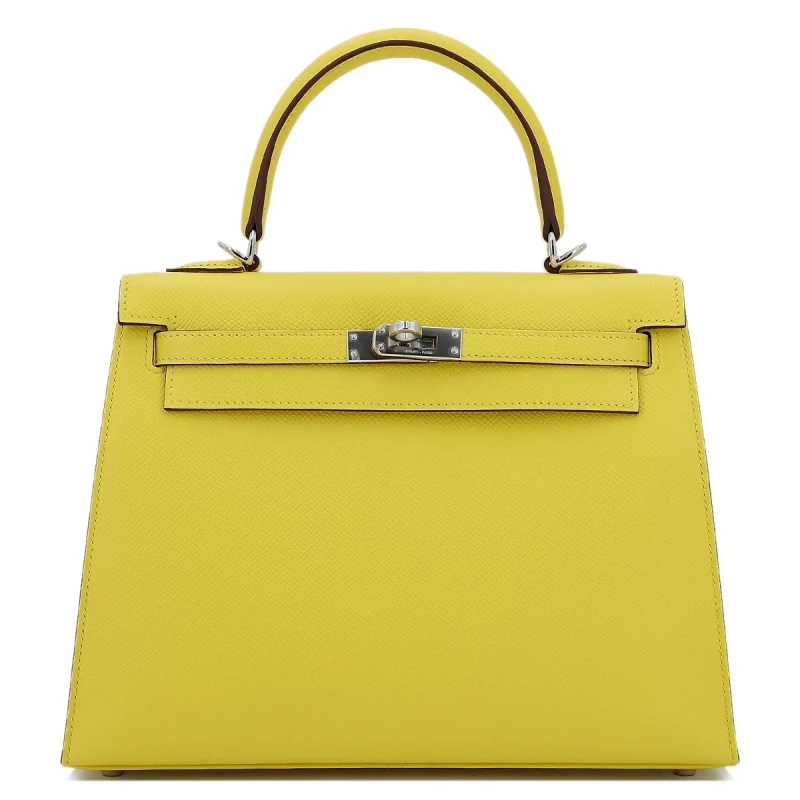 Hermès KELLY SELLIER 25 VEAU EPSOM JAUNE DE NAPLES PHW K25EJN