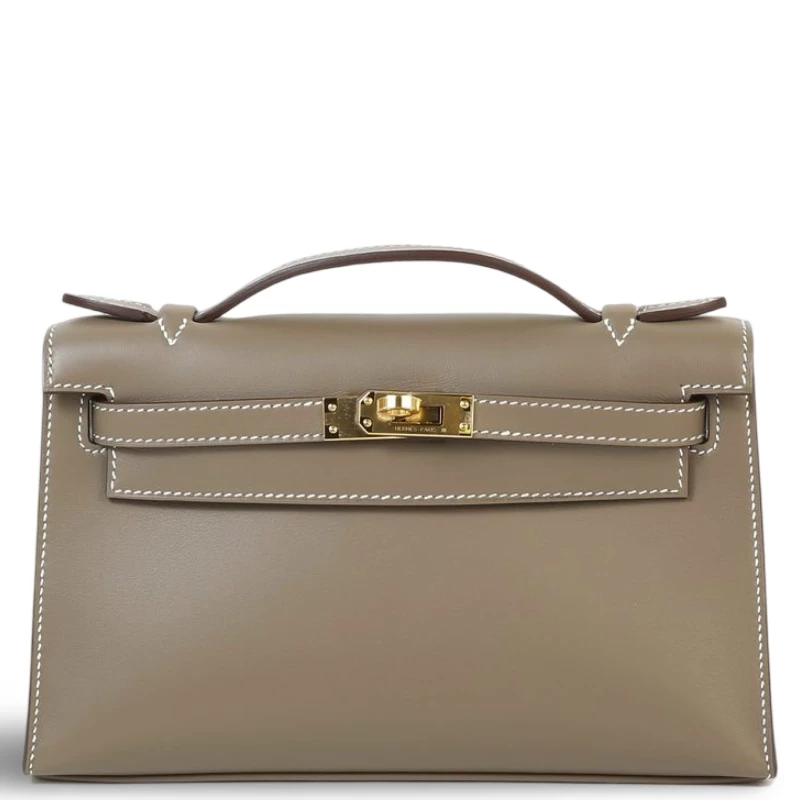 KELLY POCHETTE VEAU SWIFT ETOUPE GHW