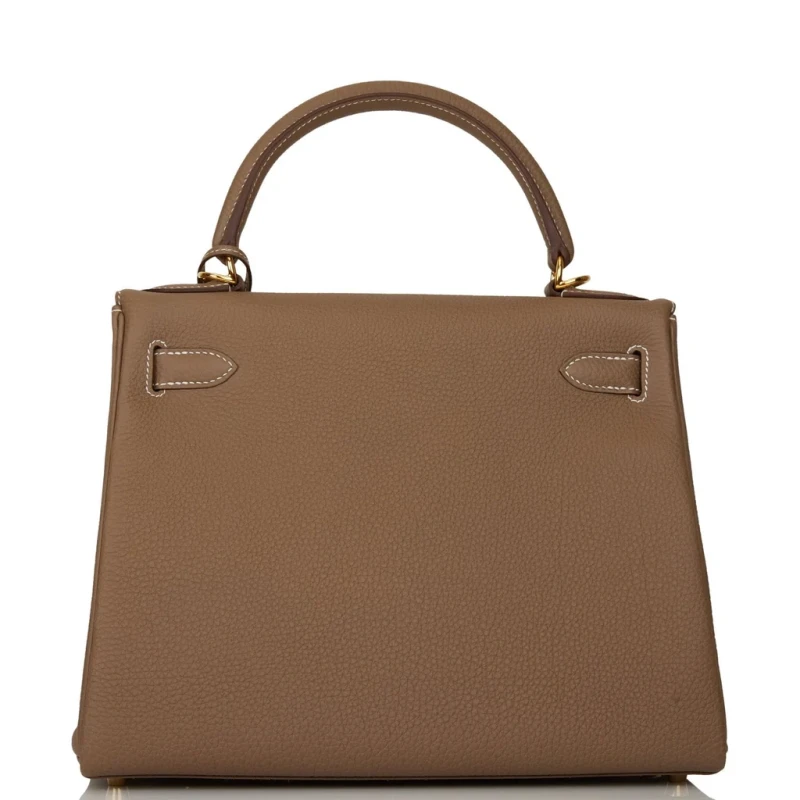 Hermès KELLY 28 RETOURNE VEAU TOGO ETOUPE GHW K28TE 3