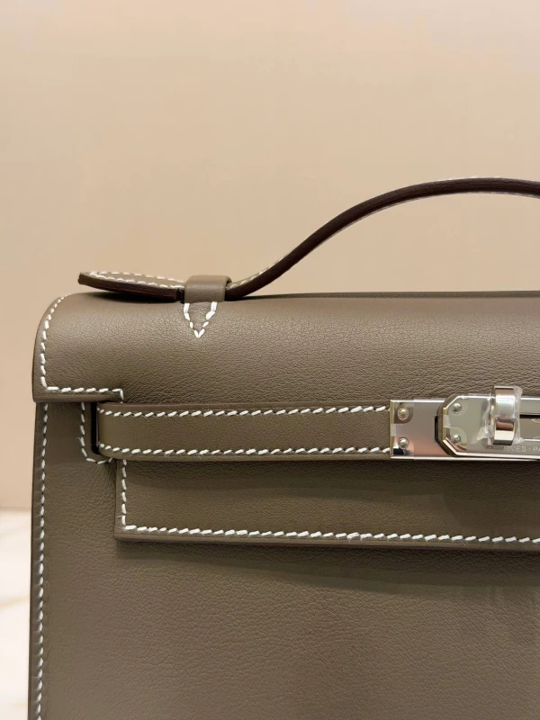 Hermès Kelly Pochette Veau Swift Etoupe PHW KPSP 5