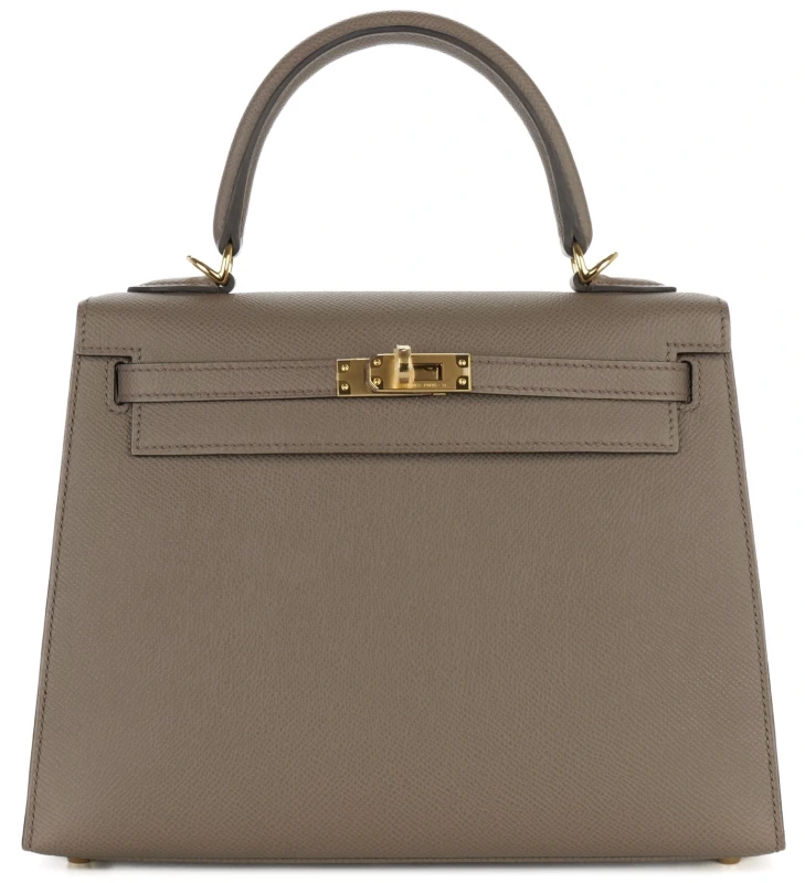 KELLY 25 VEAU EPSOM GRIS ETAIN GHW