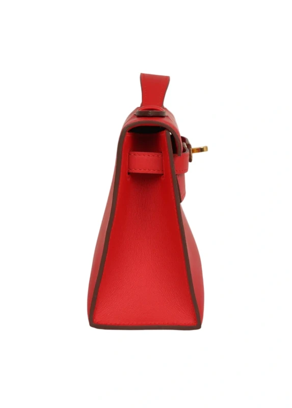 Hermès KELLY POCHETTE VEAU SWIFT ROUGE RADIEUX GHW H064929CAEW 5