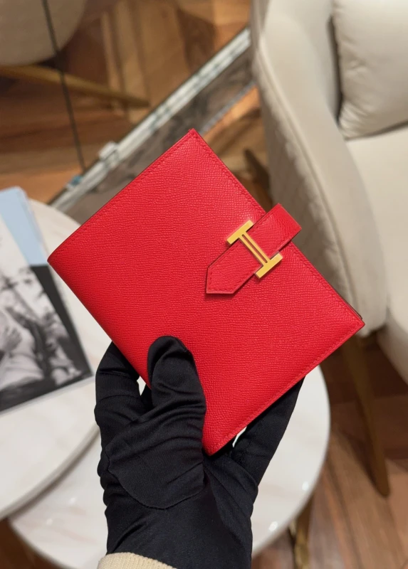 Hermès Bearn Compact Wallet Red HWallet 7