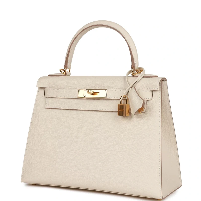 Hermès KELLY 28 VEAU EPSOM CRAIE PHW K28EC 4