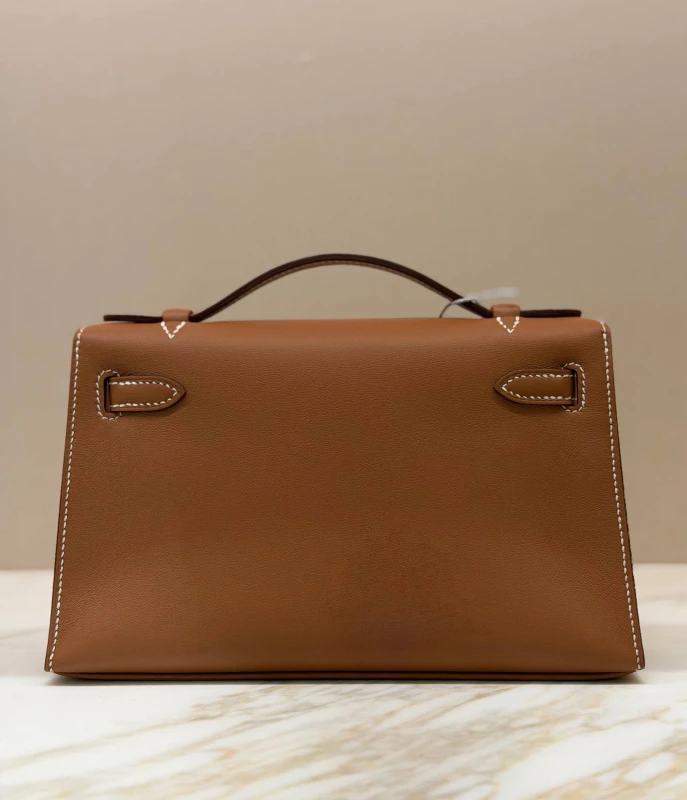 Hermès KELLY POCHETTE VEAU SWIFT GOLD PHW KPSG 5
