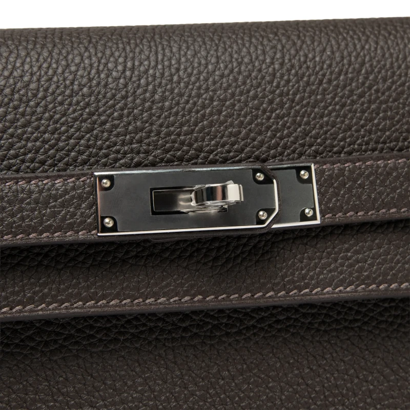 Hermès Hermes Kelly Depeches 25 Negonda Calfskin Bai Brun PHW KD25TE 4
