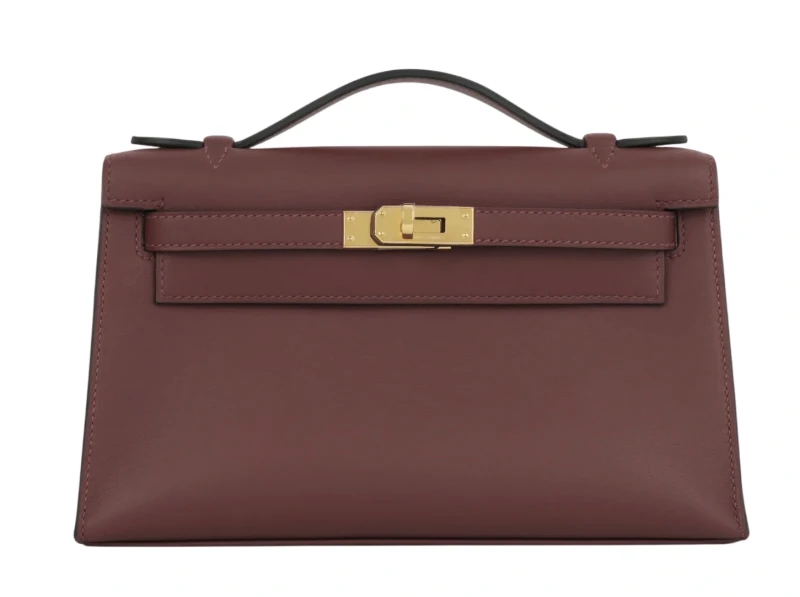 KELLY POCHETTE VEAU SWIFT ORANGE FIELD PHW