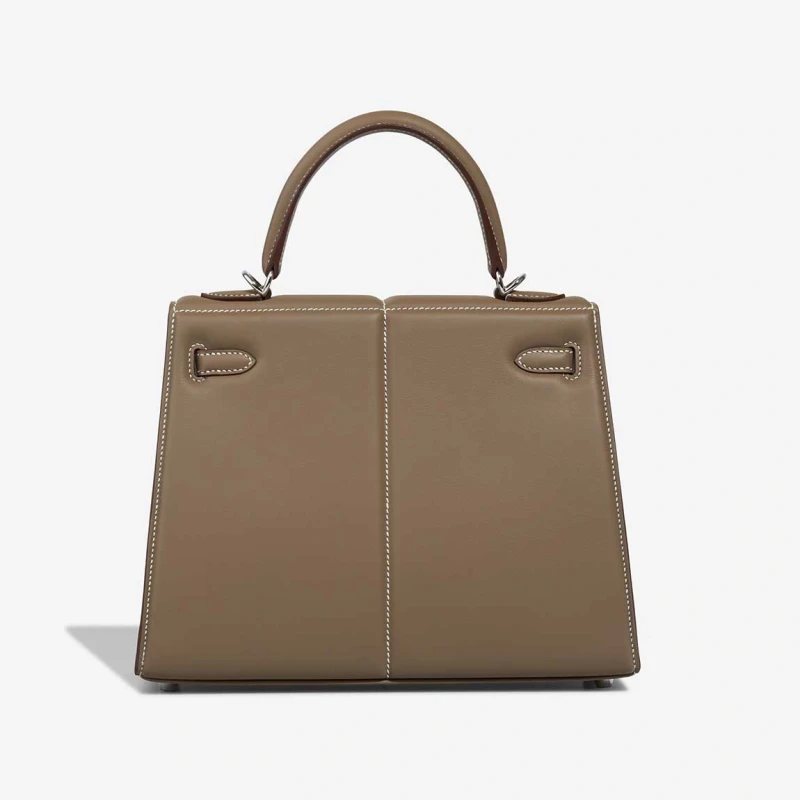 Hermès KELLY 25 SWIFT PADDED SELLIER ETOUPE PHW K25SE 3