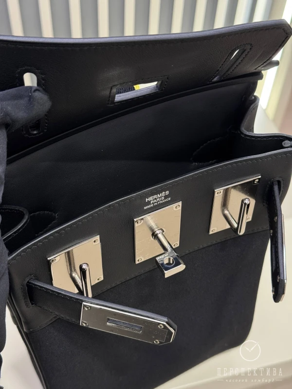 Hermès Hac a Dos PM backpack noir / new lime Woolycot / Swift H085316CKAA 5