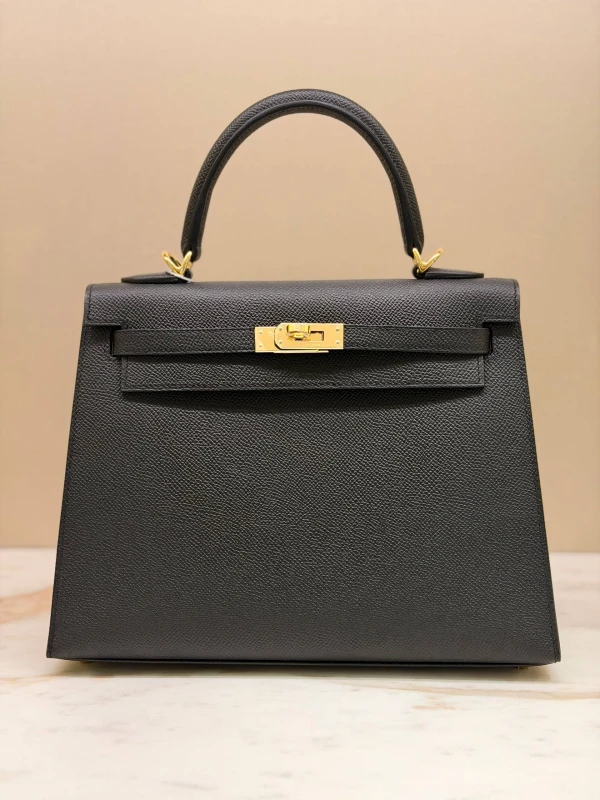 Hermès KELLY SELLIER 25 VEAU EPSOM NOIR GHW K25EN 2