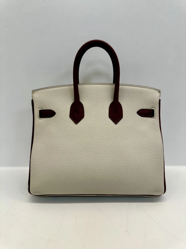 Hermès BIRKIN 25 SPECIAL ORDER TOGO BETON/ROUGE H GHW B25HSS 5