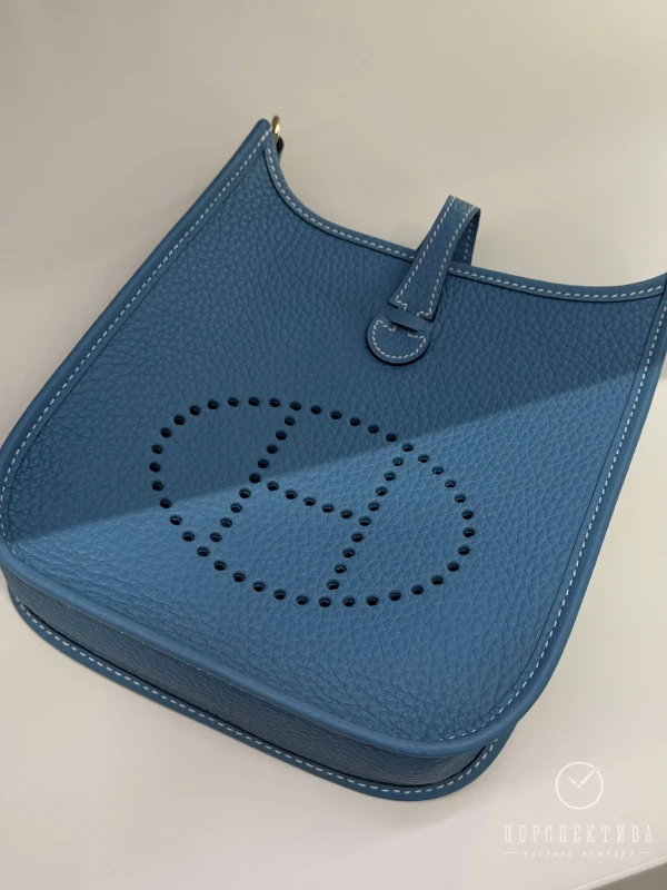 Hermès Evelyne 16 Taurillon Clémence Bleu Jean GHW E16TCBJ 4