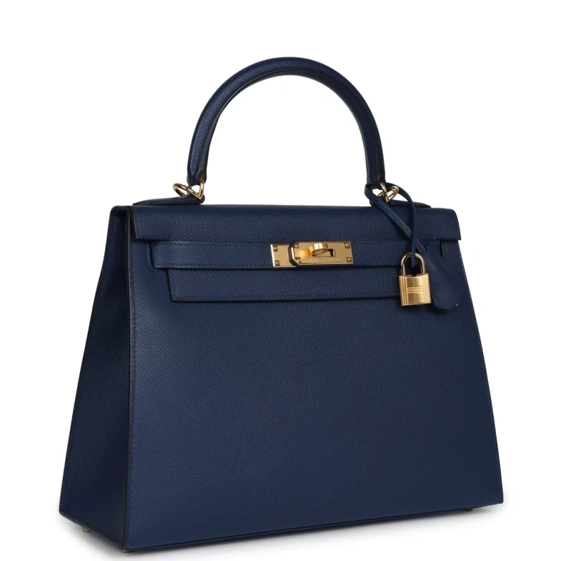Hermès KELLY SELLIER 28 EPSOM BLEU NAVY GHW K28EBN 2