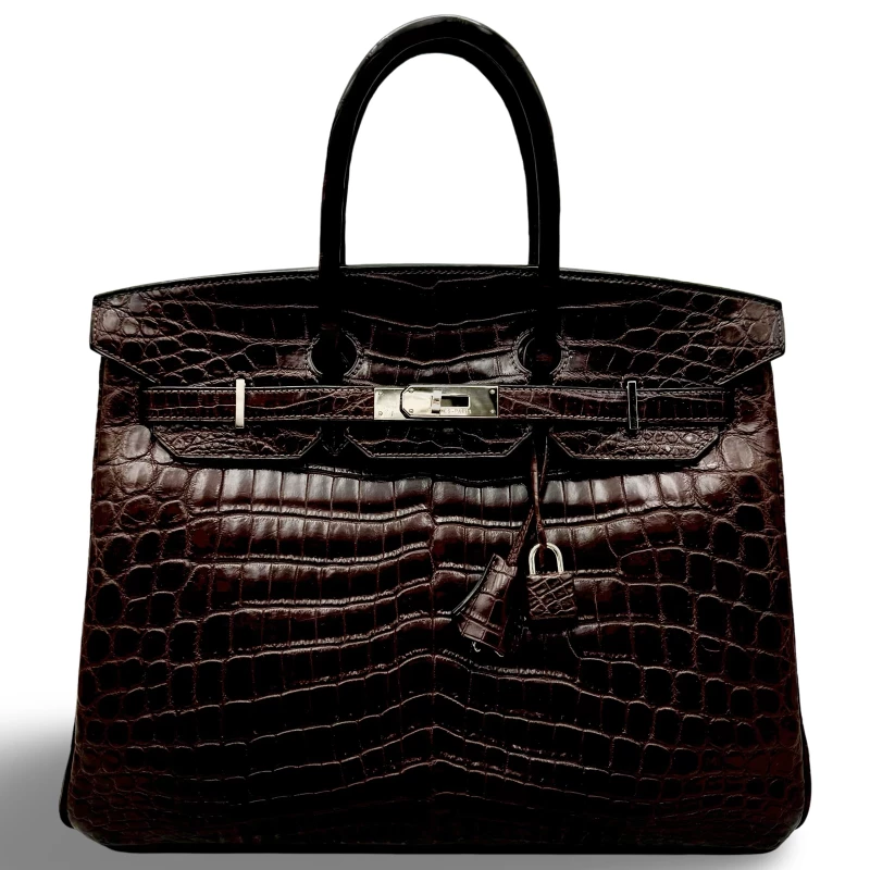 BIRKIN 35 CROCODILE POROSUS CHOCOLATE PHW