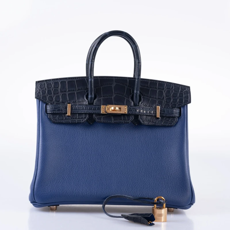 Hermès BIRKIN TOUCH 25 ALLIGATOR MATTE / TAURILLON NOVILLO BLEU SAPHIRE / BLEU MARINE RGHW B25TOUCH 2