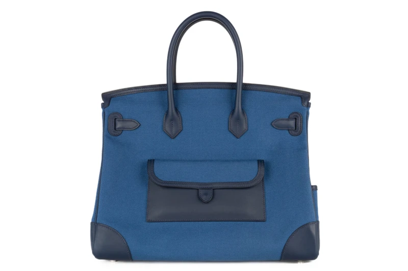 Hermès BIRKIN 35 CARGO VEAU SWIFT/CANVAS  BLEU NAVY/BLEU EGEE PHW B35CARGO 3
