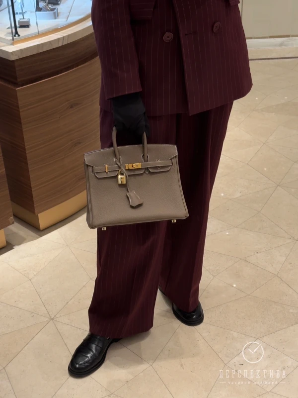 Hermès BIRKIN 25 VEAU TOGO 18 ETOUPE GHW B25TE 9
