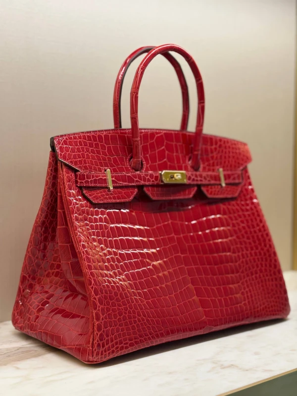 Hermès A SHINY BRAISE POROSUS CROCODILE BIRKIN 35 GHW B35braise 3