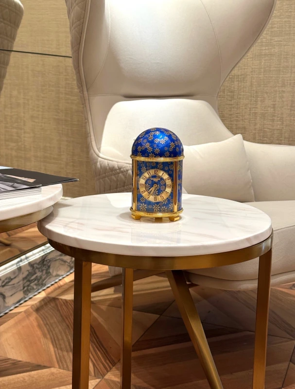 Patek Philippe Patek Philippe “Flowers on a blue graund” Enamel Table Clock Flowers 6