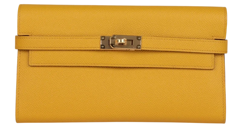Hermès Kelly Long Wallet Jaune Ambre Epsom Gold Hardware KLWJA 1