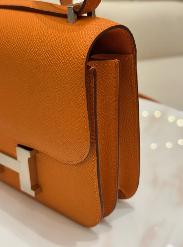 Hermès SAC CONSTANCE III MINI MIROIR VEAU EPSOM 93 ORANGE H083905CK 4