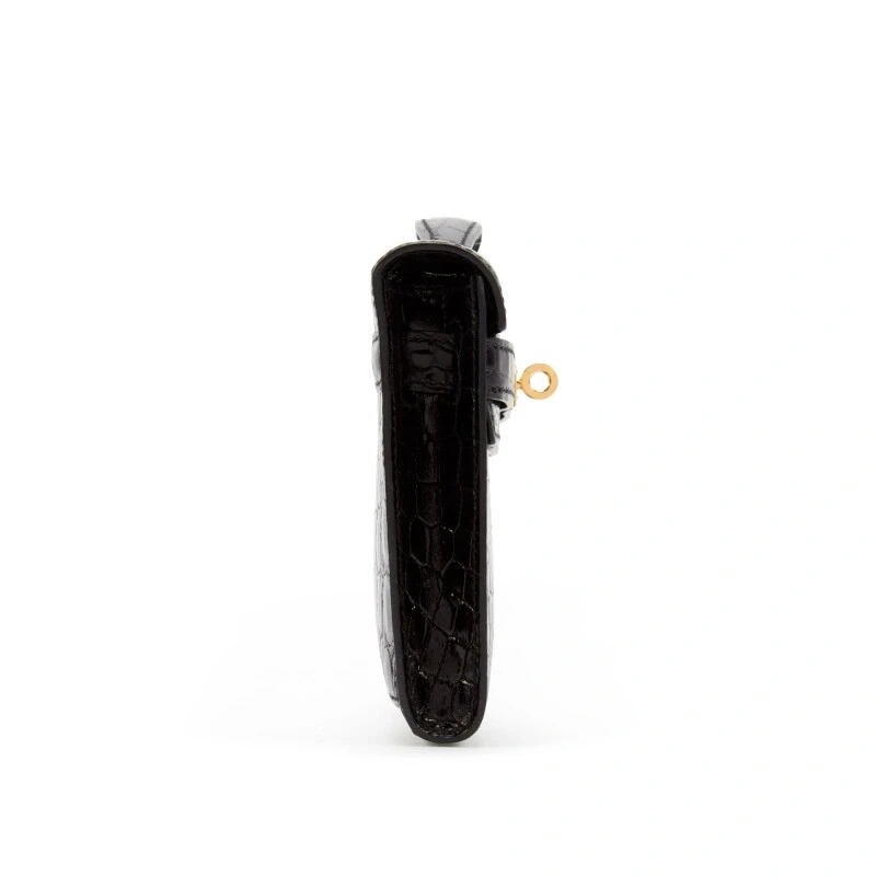 Hermès KELLY CUT SHINY CROCODILE NILOTICUS NOIR GHW KCUTCROCNILN 3