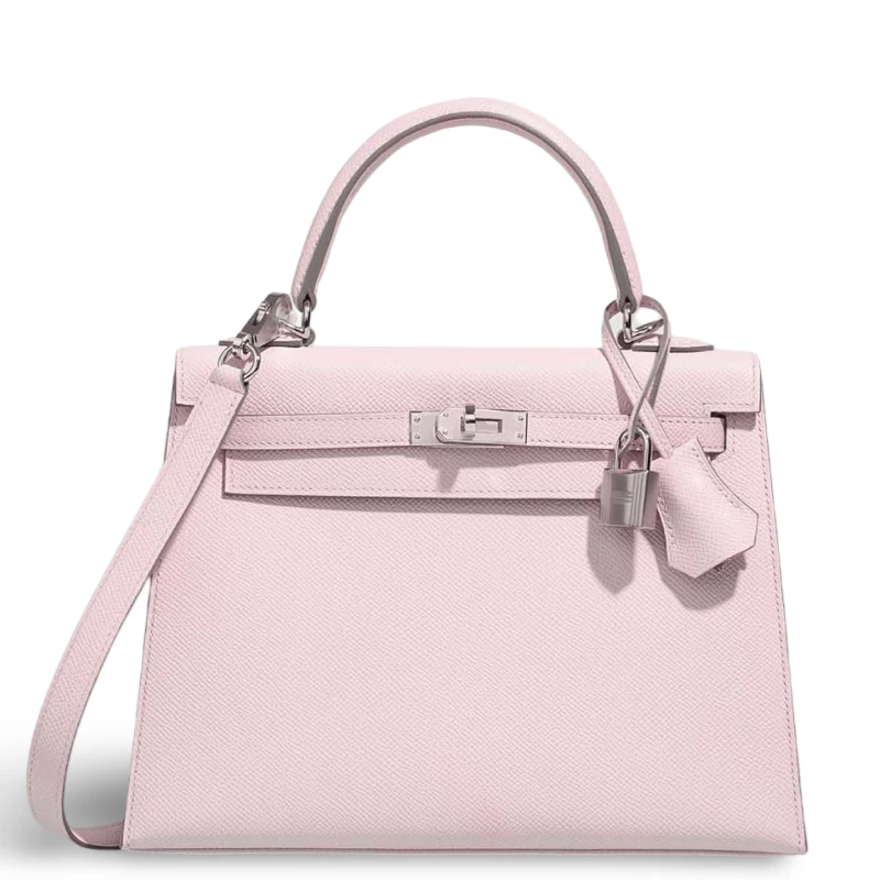 Hermès KELLY 25 VEAU EPSOM MAUVE PALE PHW K25EMP