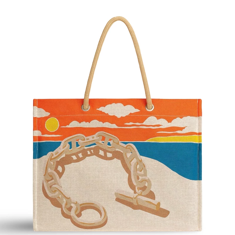 ESCALE A LA PLAGE BEACH BAG ACIER