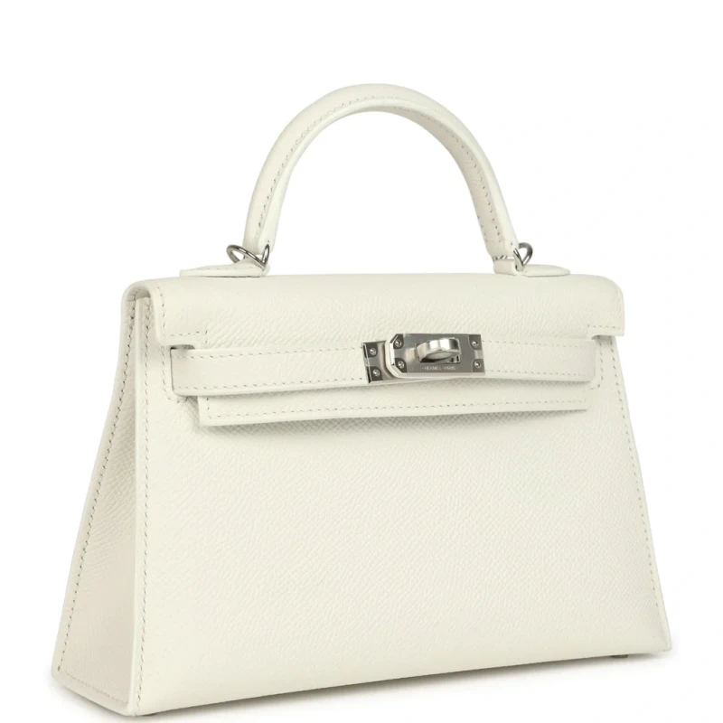 Hermès KELLY 20 MINI VEAU EPSOM NEW WHITE PHW K20ENW 2