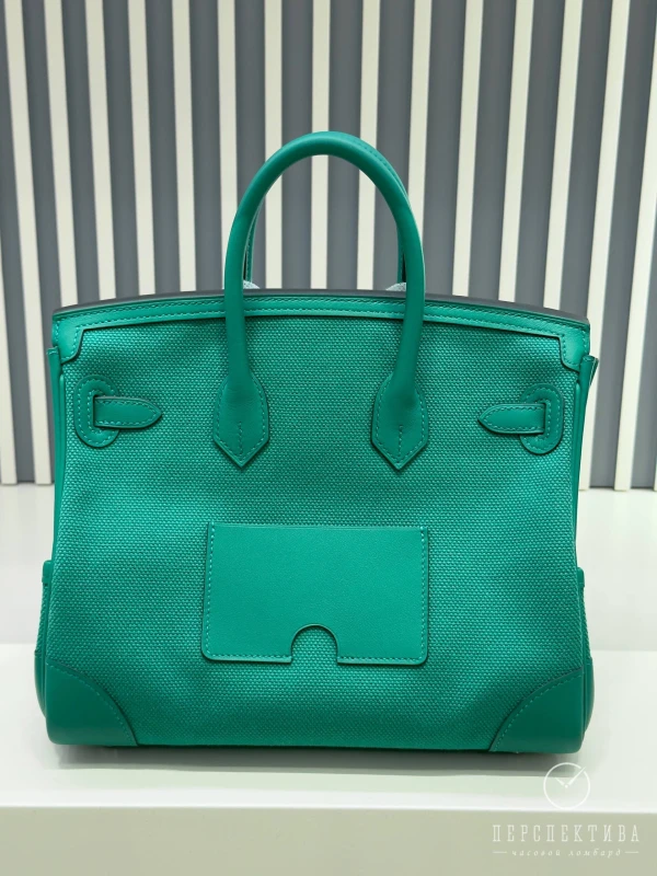 Hermès BIRKIN CARGO 25 VEAU SWIFT / CANVAS VERT VERTIGO PHW B25Cargo 8