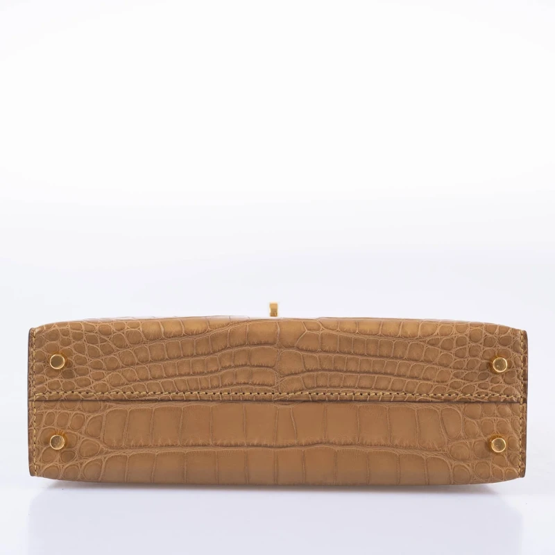 Hermès KELLY 20 MINI ALLIGATOR MATTE KRAFT GHW K20AK 6