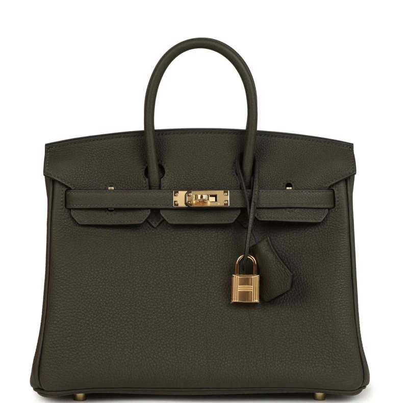 BIRKIN 25 VEAU TOGO VERT DE GRIS GHW