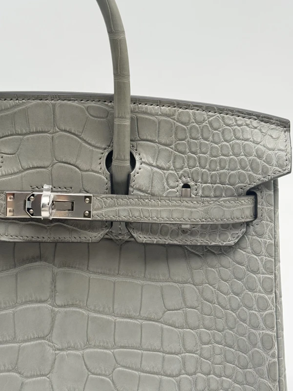 Hermès BIRKIN 25 ALLIGATOR MATTE GRIS CIMENT PHW B25AMGC 7