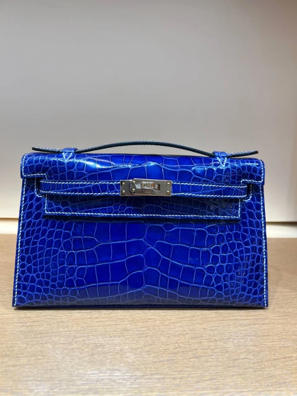 Hermès KELLY POCHETTE CROCODILE NILOTICUS NOIR WGDHW H548615CZ00 2