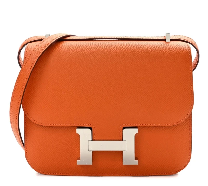 SAC CONSTANCE III MINI MIROIR VEAU EPSOM 93 ORANGE