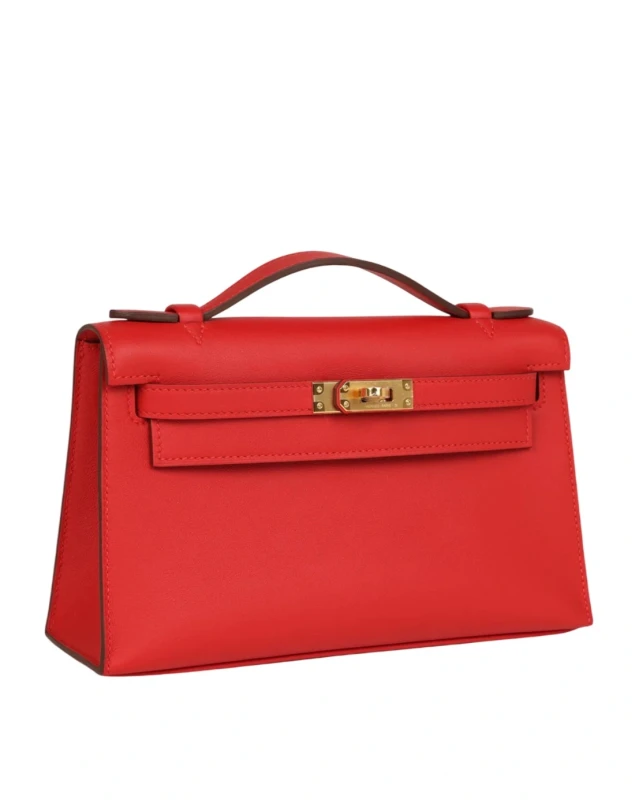 Hermès KELLY POCHETTE VEAU SWIFT ROUGE RADIEUX GHW H064929CAEW 4