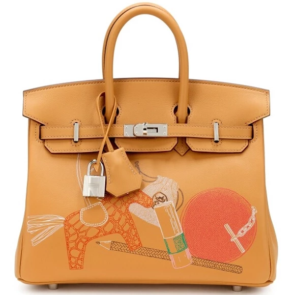 BIRKIN 25 IN & OUT LIMITED EDITION VEAU SWIFT BISQUIT PHW